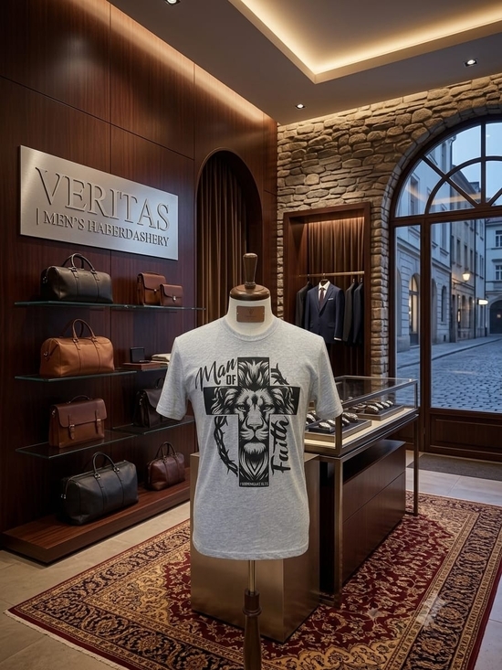 Other - Gray 'Man of Faith' Lion Graphic Tee
